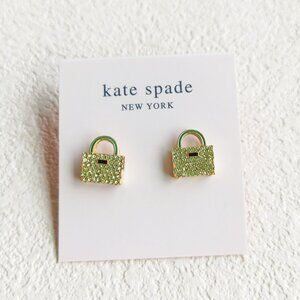 Kate Spade Sweet Treasures Gold Green Stud Earrings